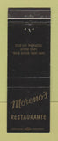 Matchbook Cover - Moreno's Restaurante Long Beach CA WEAR