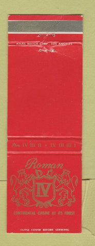 Matchbook Cover - Roman Resaturant Long Beach CA WEAR