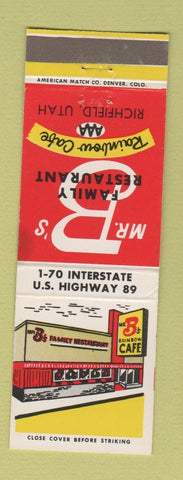 Matchbook Cover - Mr B's Restaurant Richfield UT Rainbow Cafe WEAR