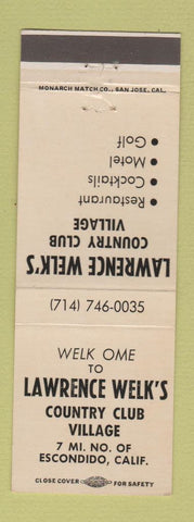 Matchbook Cover - Lawrence Welk's Country Club Village Escondido CA