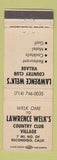 Matchbook Cover - Lawrence Welk's Country Club Village Escondido CA
