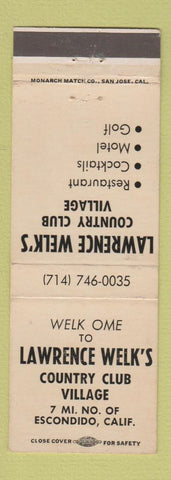 Matchbook Cover - Lawrence Welk's Country Club Village Escondido CA
