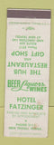 Matchbook Cover - Hotel Fatzinger New Tripoli PA WEAR