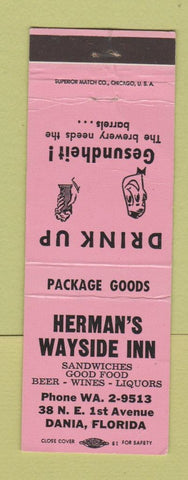 Matchbook Cover - Herman's Wayside Inn Dania FL