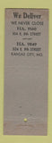 Matchbook Cover - Sanderson's Lunch Rooms Kansas City MO WEAR