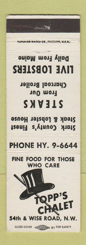 Matchbook Cover - Topp's Chalet WEAR