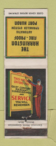 Matchbook Cover - The Harrington Hotel Port Huron MI