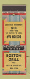 Matchbook Cover - Boston Grill Tap BG Whiskey Chicago IL