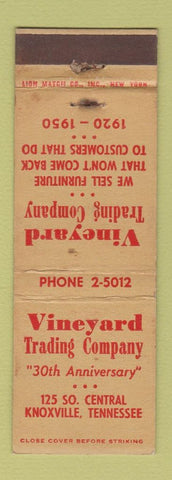 Matchbook Cover - Vineyard Trading Company Knoxville TN WEAR