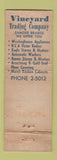 Matchbook Cover - Vineyard Trading Company Knoxville TN WEAR
