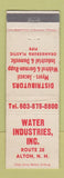 Matchbook Cover - Water Industries Inc Myers Jacuzzi Alton NH WEAR