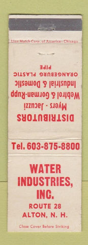 Matchbook Cover - Water Industries Inc Myers Jacuzzi Alton NH WEAR