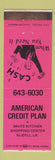 Matchbook Cover - American Credit Plan Slidell LA WEAR