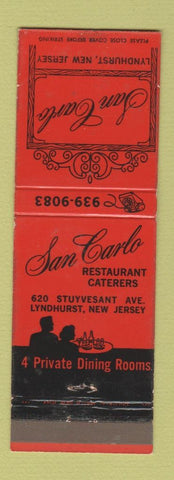 Matchbook Cover - San Carlo Restaurant Lyndhurst NJ