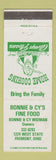 Matchbook Cover - Bonnie & Cy's Fine Food Fremont OH