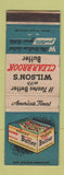 Matchbook Cover - Wilson's Butter Clearbrook WEAR