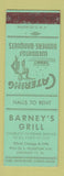 Matchbook Cover - Barney's Grill Chicago IL