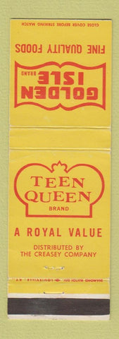 Matchbook Cover - Teen Queen Golden Isle Foods Creasey Company