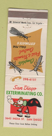 Matchbook Cover - San Diego Exterminating San Diego CA
