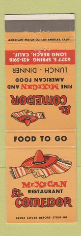 Matchbook Cover - El Comedor Mexican Restaurant Long Beach CA