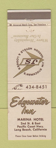 Matchbook Cover - Edgewater Inn Long Beach CA