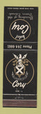 Matchbook Cover - Hotel Cory Denver Colorado WEAR