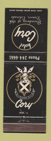 Matchbook Cover - Hotel Cory Denver Colorado WEAR