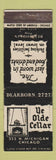Matchbook Cover - Ye Olde Cellar Chicago IL WEAR