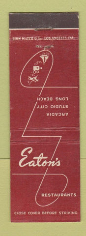 Matchbook Cover - Eaton's Restaurants Long Beach Arcadia Studio City CA