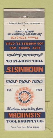Matchbook Cover - Machinists' Tool and Supply Los Angeles CA WEAR