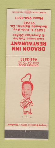 Matchbook Cover - Dragon Inn Restaurant Hacienda Heights CA WEAR