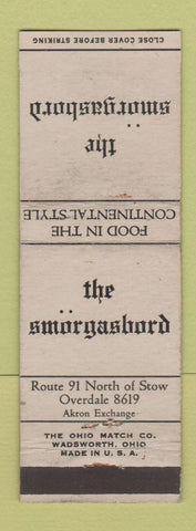Matchbook Cover - The Smorgasbord Akron? OH WEAR