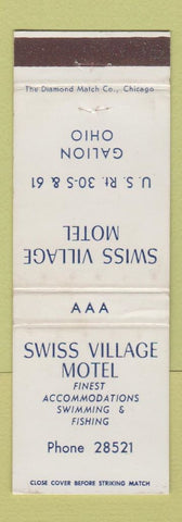 Matchbook Cover - Swiss Village Motel Galion OH