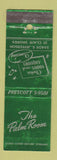 Matchbook Cover - The Palm Room St Clair Shores MI WEAR