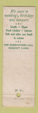 Matchbook Cover - The Palm Room St Clair Shores MI WEAR