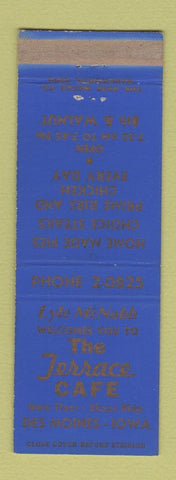 Matchbook Cover - The Terrace Cafe Des Moines IA WEAR