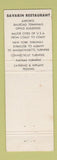 Matchbook Cover - Savarin Restaurants CHAIN