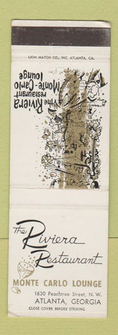 Matchbook Cover - Riviera Restaurant Atlanta GA