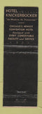 Matchbook Cover - Hotel Knickerbocker Chicago IL WEAR