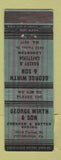 Matchbook Cover - George Wirth and Son Bakery Pittsburgh PA WEAR