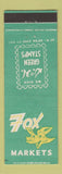 Matchbook Cover - Fox Market Grocery S&H Green Stamps