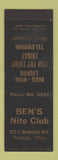 Matchbook Cover - Ben's Nite Club Toledo OH WEAR