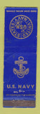 Matchbook Cover - US Navy military WEAR