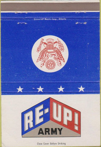Matchbook Cover - RE UP US Army PX 40 Strike