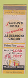 Matchbook Cover - Safety Load off Feet Safety Shoes Barnhardt Charlotte NC