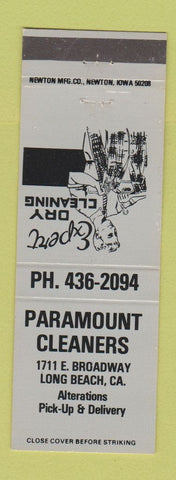 Matchbook Cover - Paramount Cleaners Long Beach CA