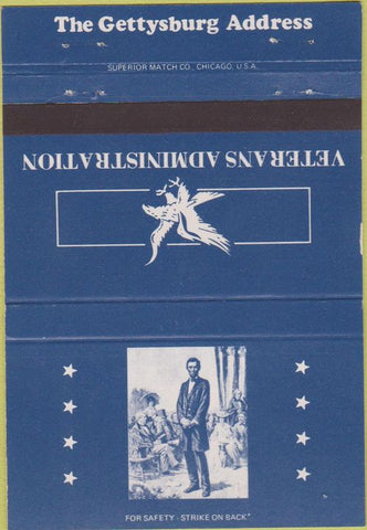 Matchbook Cover - Veterans Administration Abraham Lincoln 40 Strike