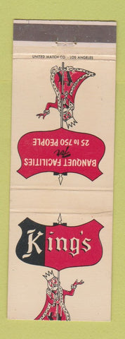 Matchbook Cover - King's Restaurants Long Beach Downey Lynwood Lakewood CA