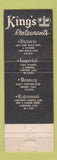 Matchbook Cover - King's Restaurants Long Beach Downey Lynwood Lakewood CA