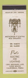 Matchbook Cover - Pat's Electric & Lighting Long Beach CA WEAR